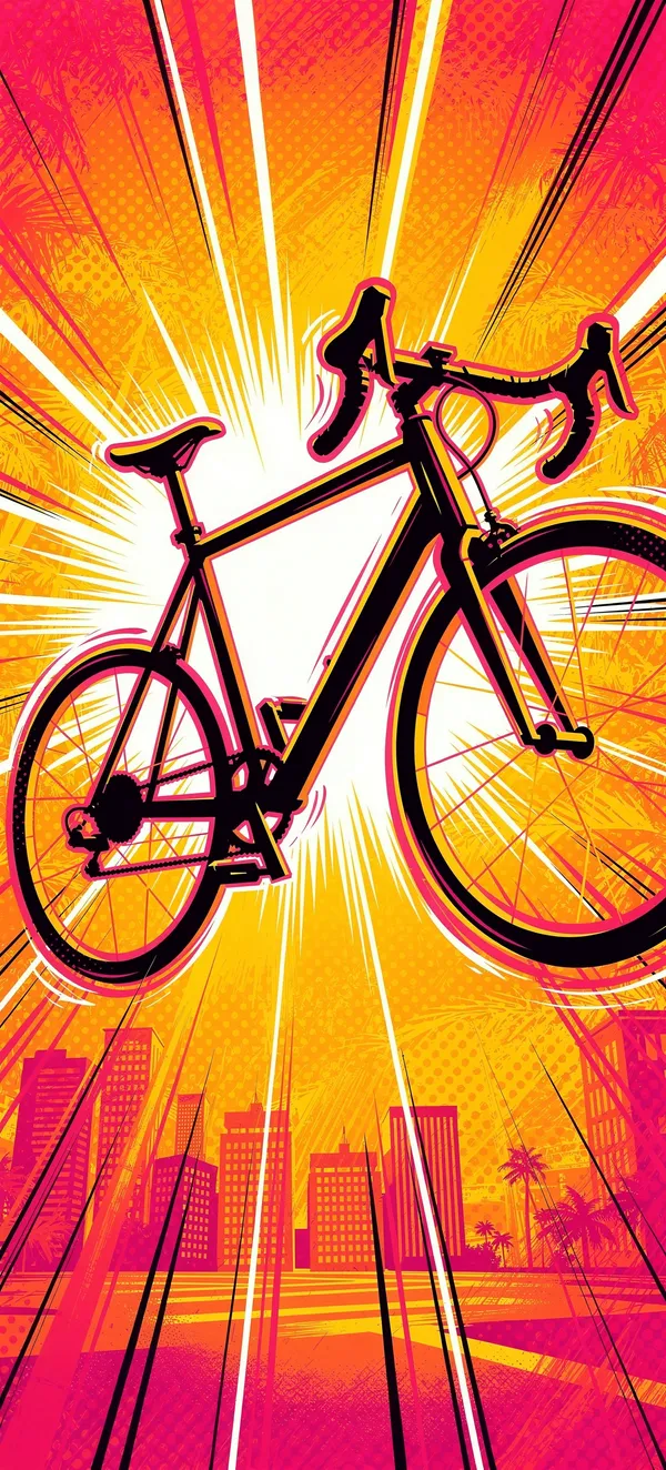 Dynamic Bicycle Minimalist Art Wallpaper