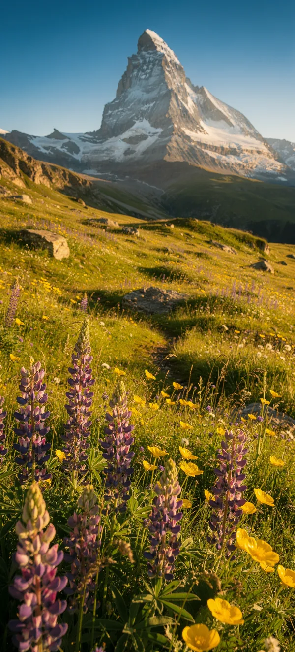 Alpine Wildflower Meadow Matterhorn