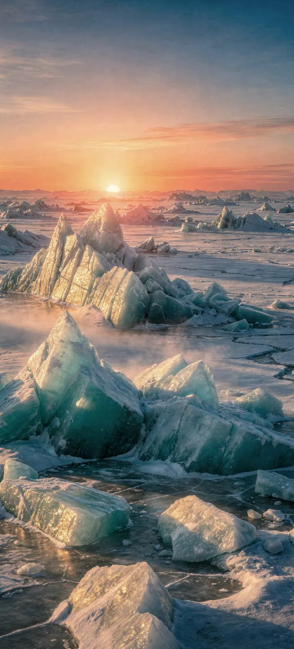 Arctic Ice Sunset