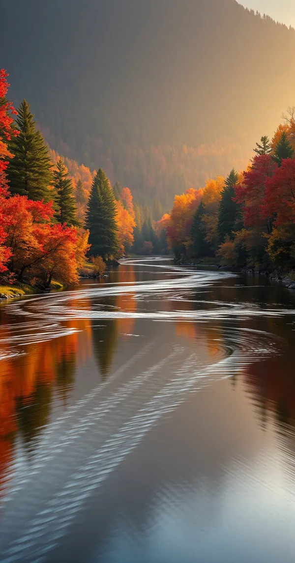 Autumn Forest River