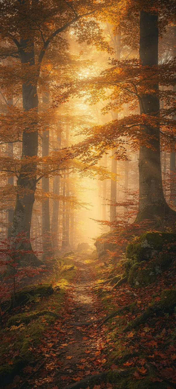 Misty Autumn Forest