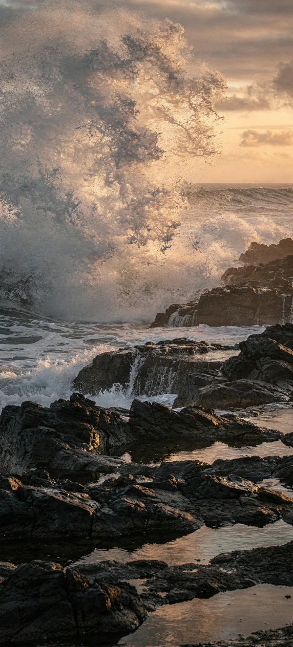 Pacific Coast Wave Sunset