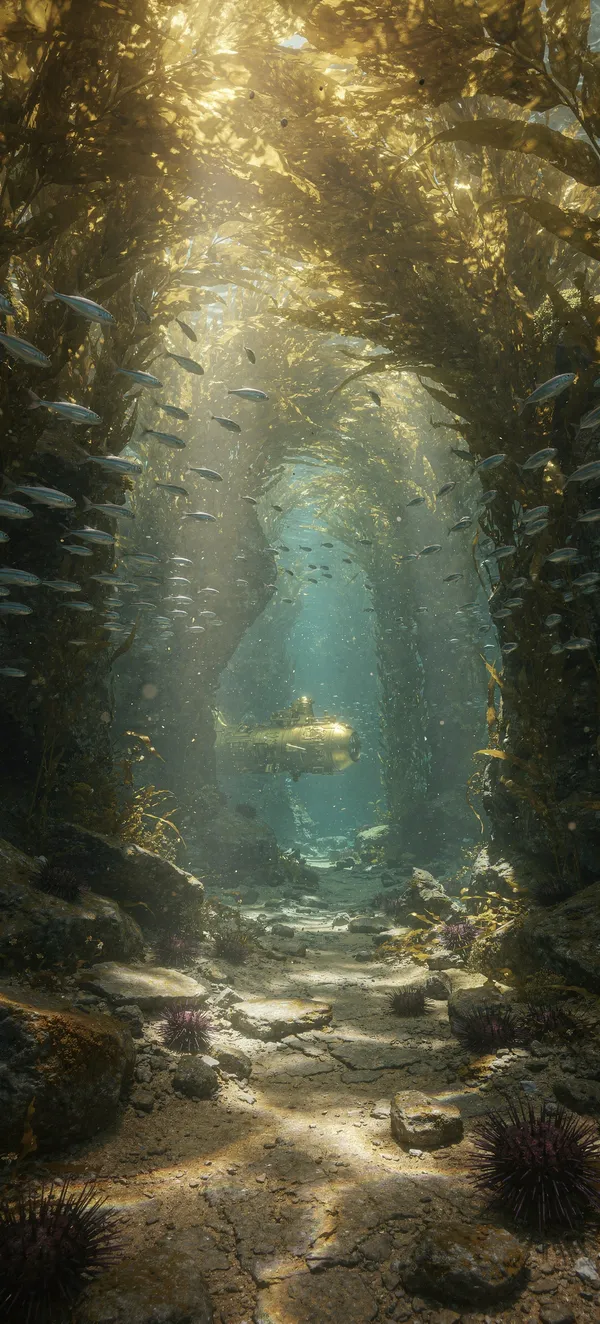 Golden Kelp Underwater Cave