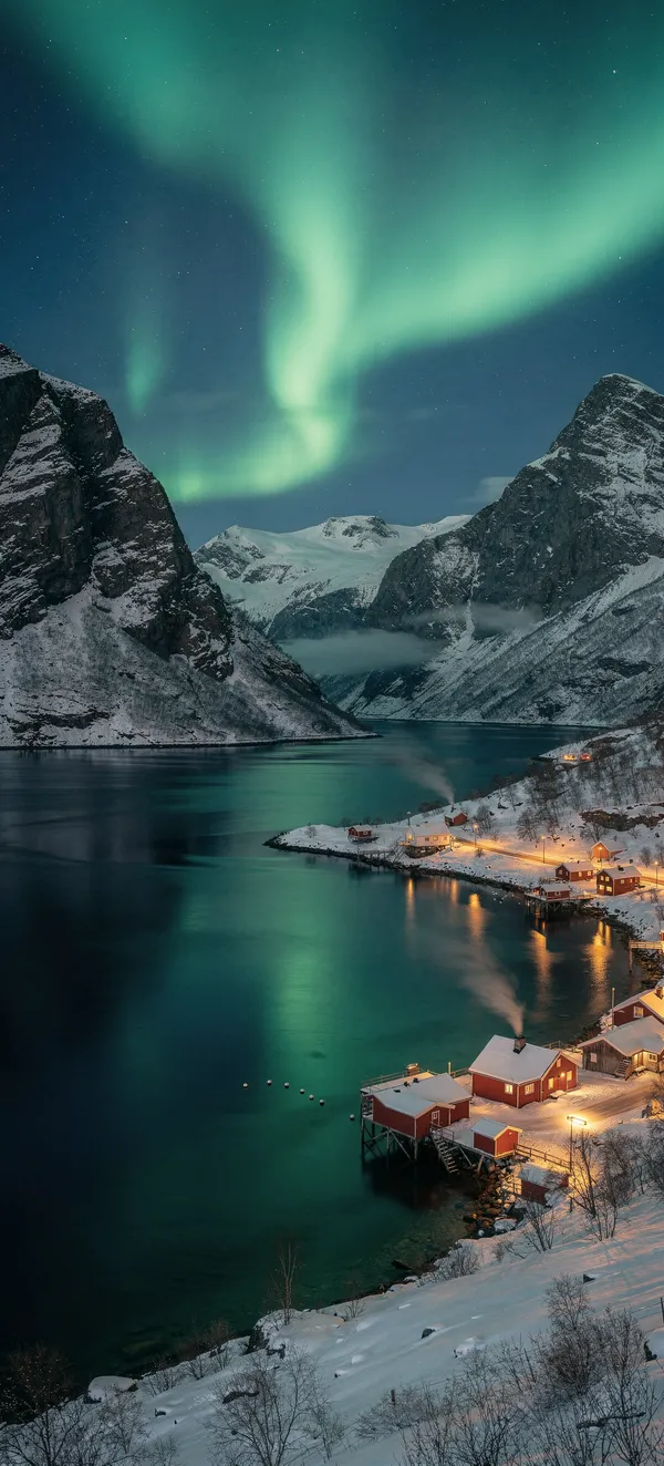 Arctic Fjord Winter Night