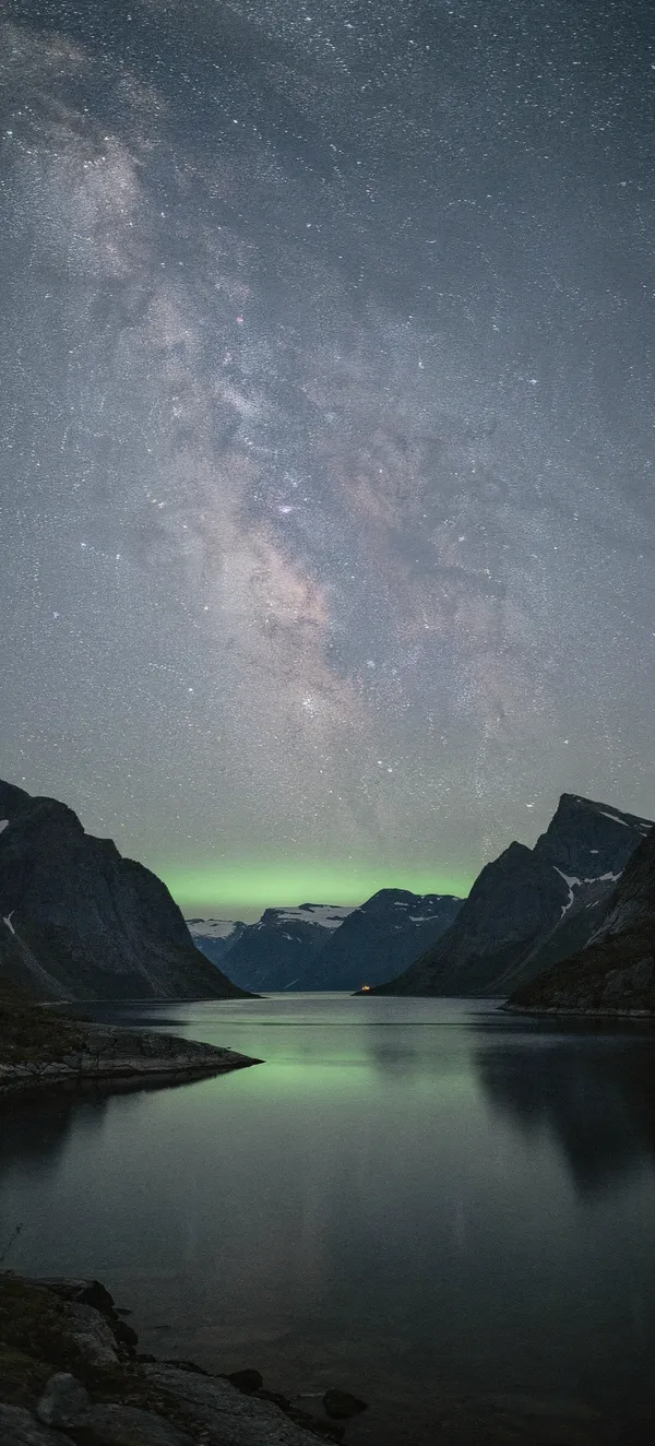 Milky Way Over Norwegian Fjords