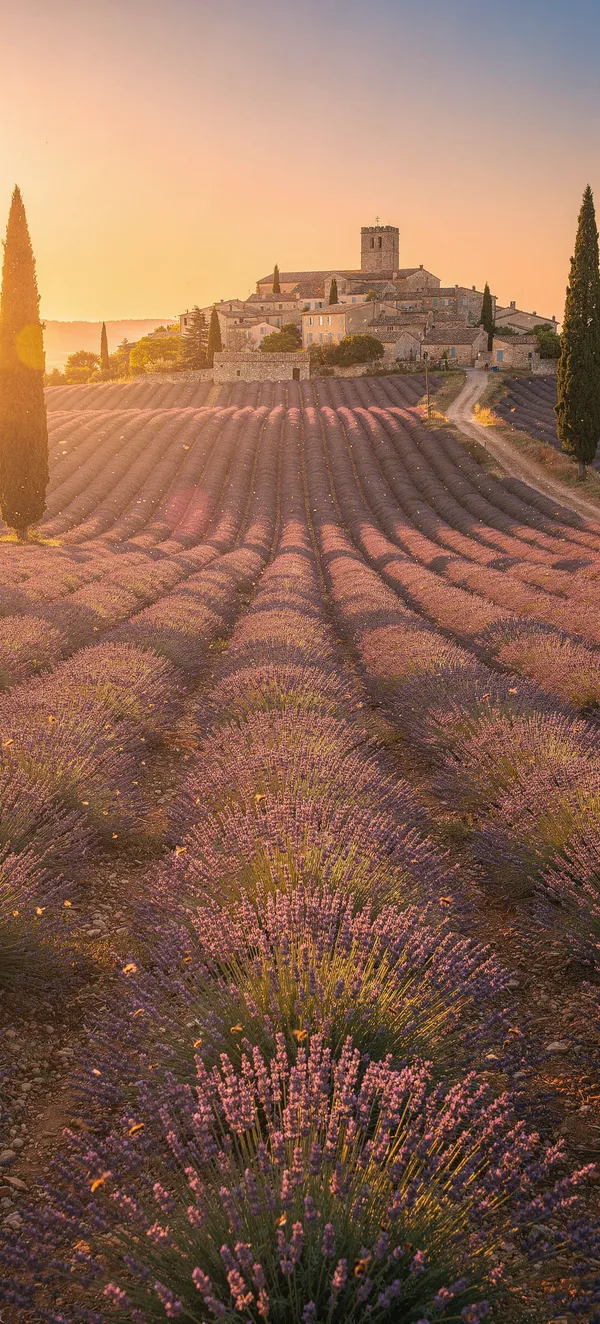 Lavender Fields Provence Sunset