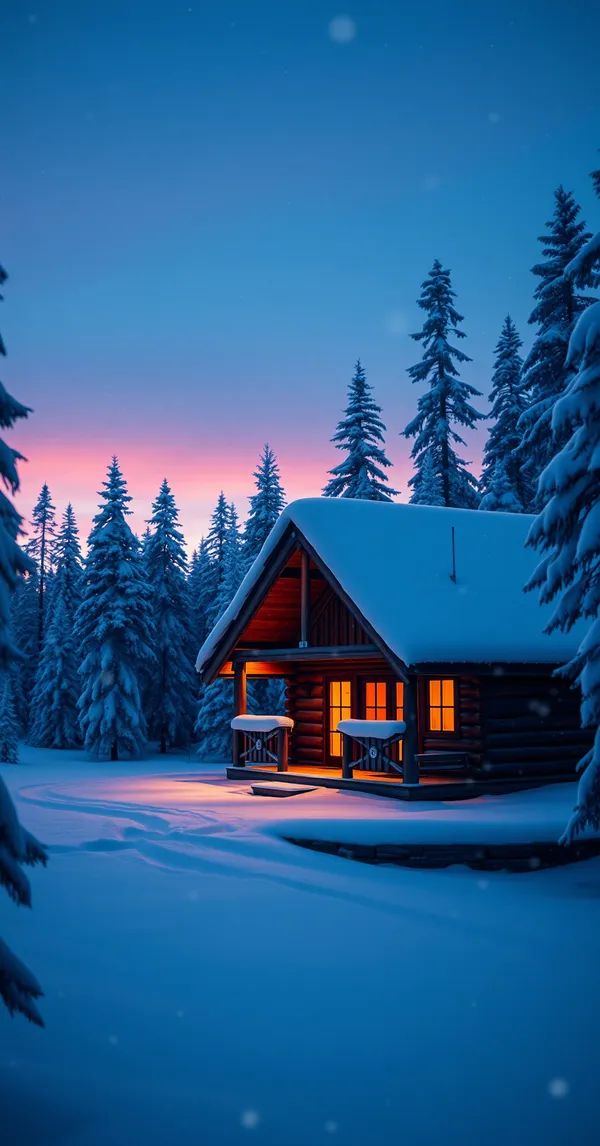 Snow Forest Cabin