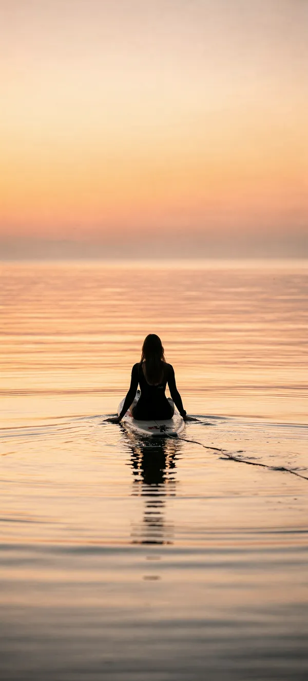 Surfer Sunrise Contemplation
