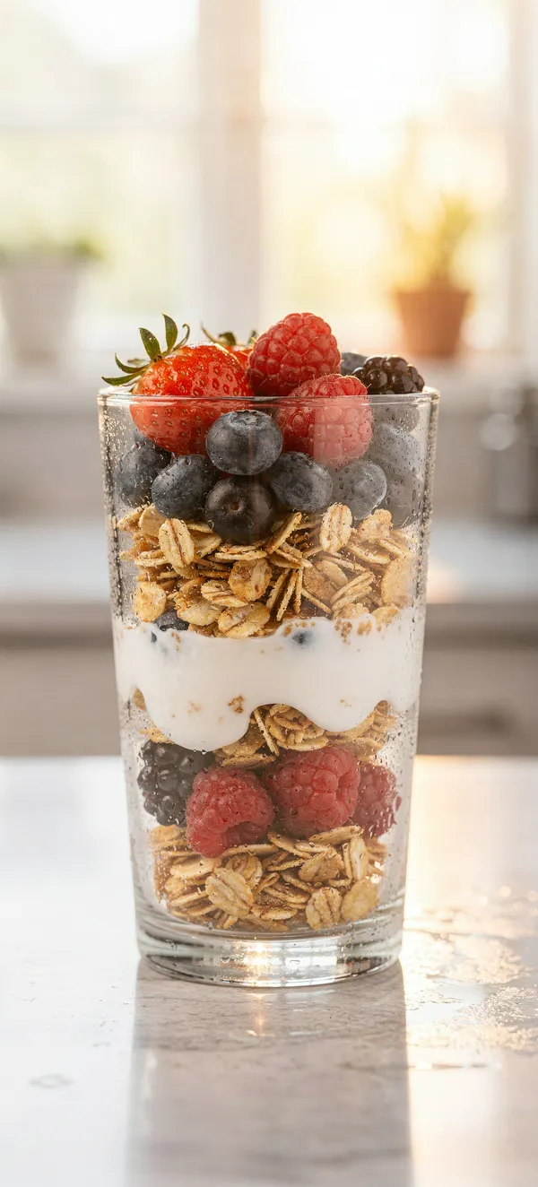 Layered Berry Parfait Breakfast Wallpaper