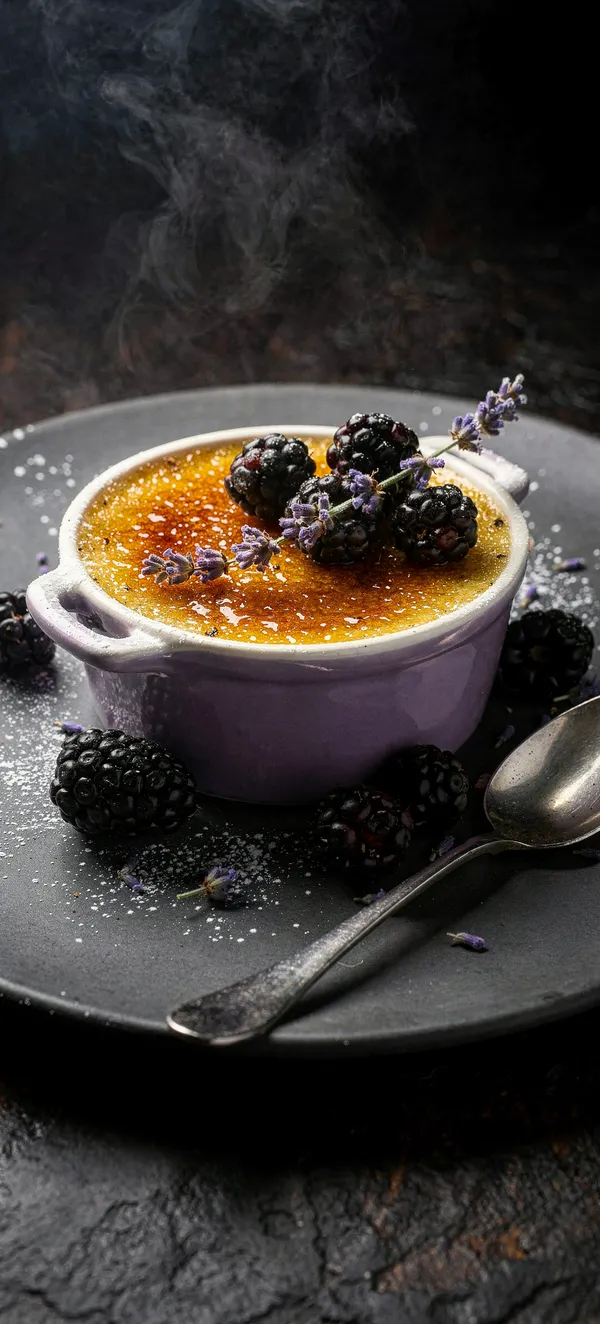 Lavender Blackberry Creme Brulee