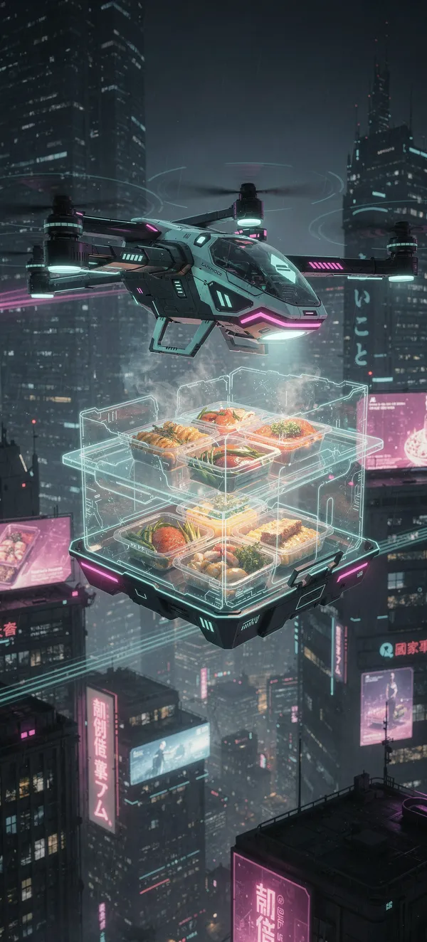 Cyberpunk Food Drone