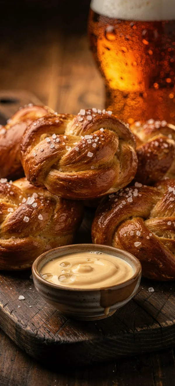 Pretzel Knots with Beer Cheese
