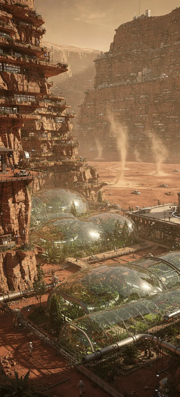 Futuristic Mars City in Valles Marineris