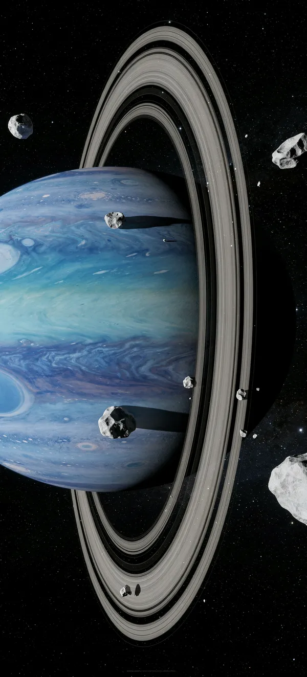 Ice Giant Planet with Rings