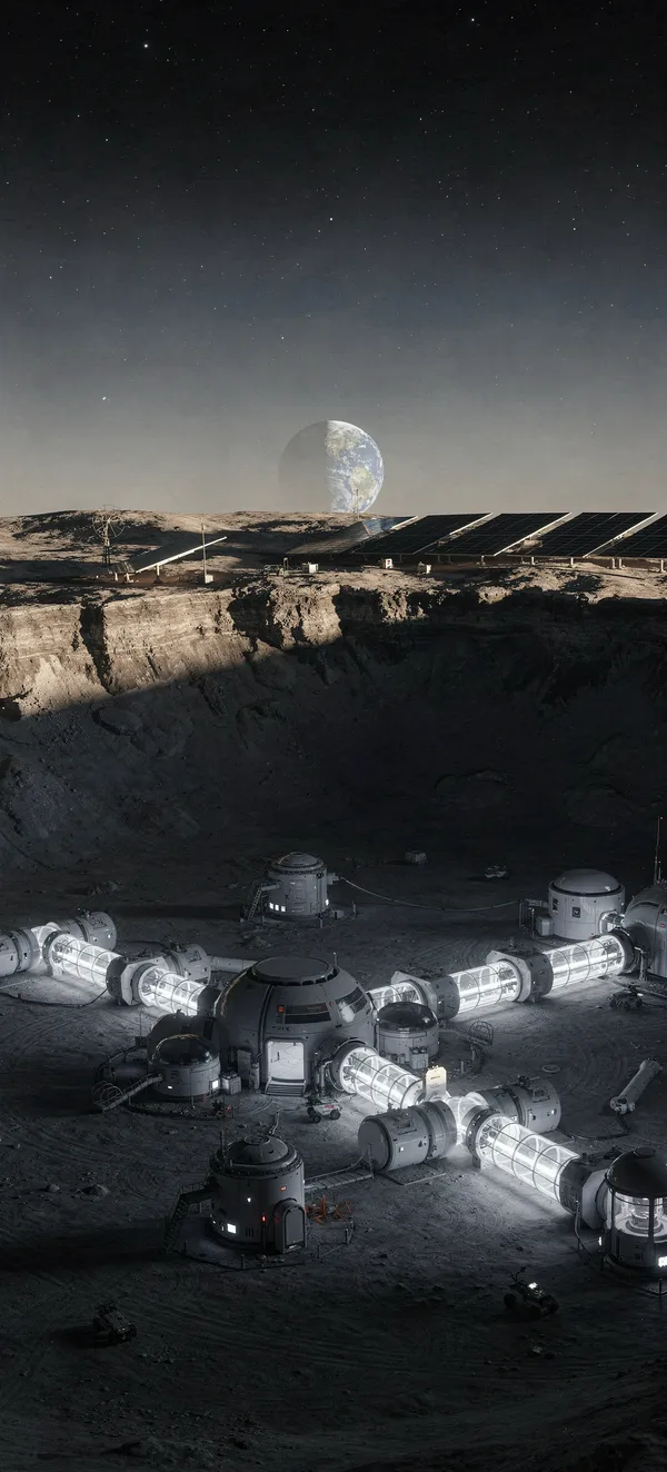 Lunar Base South Pole