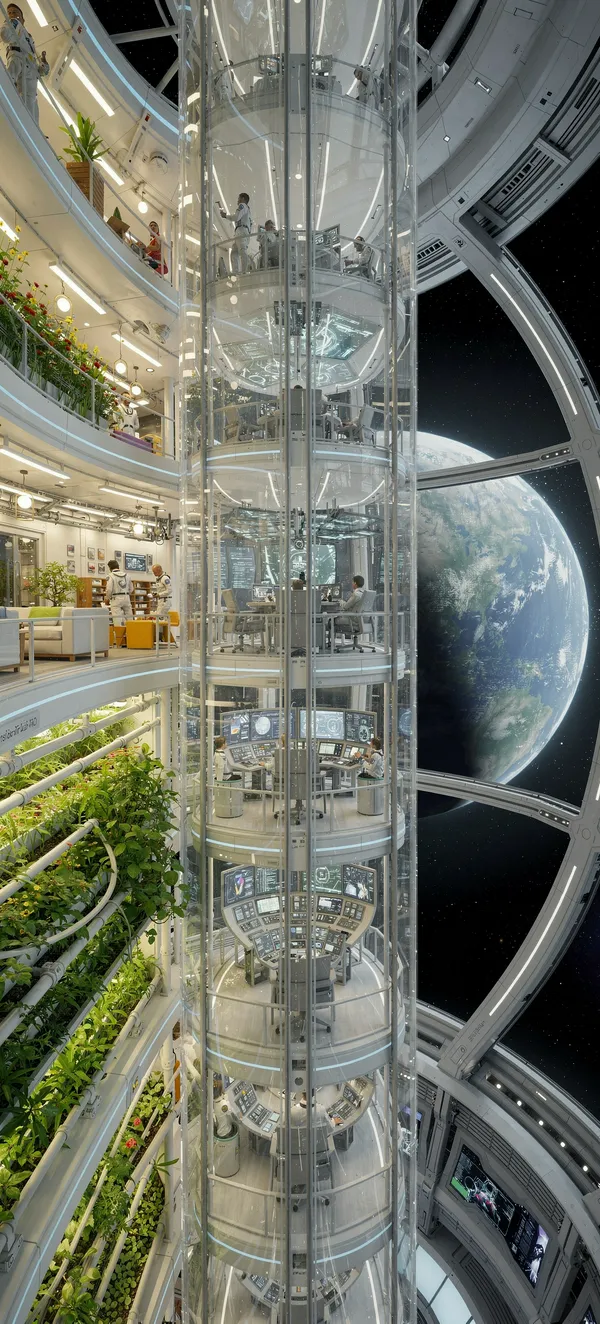 Space Station Elevator View