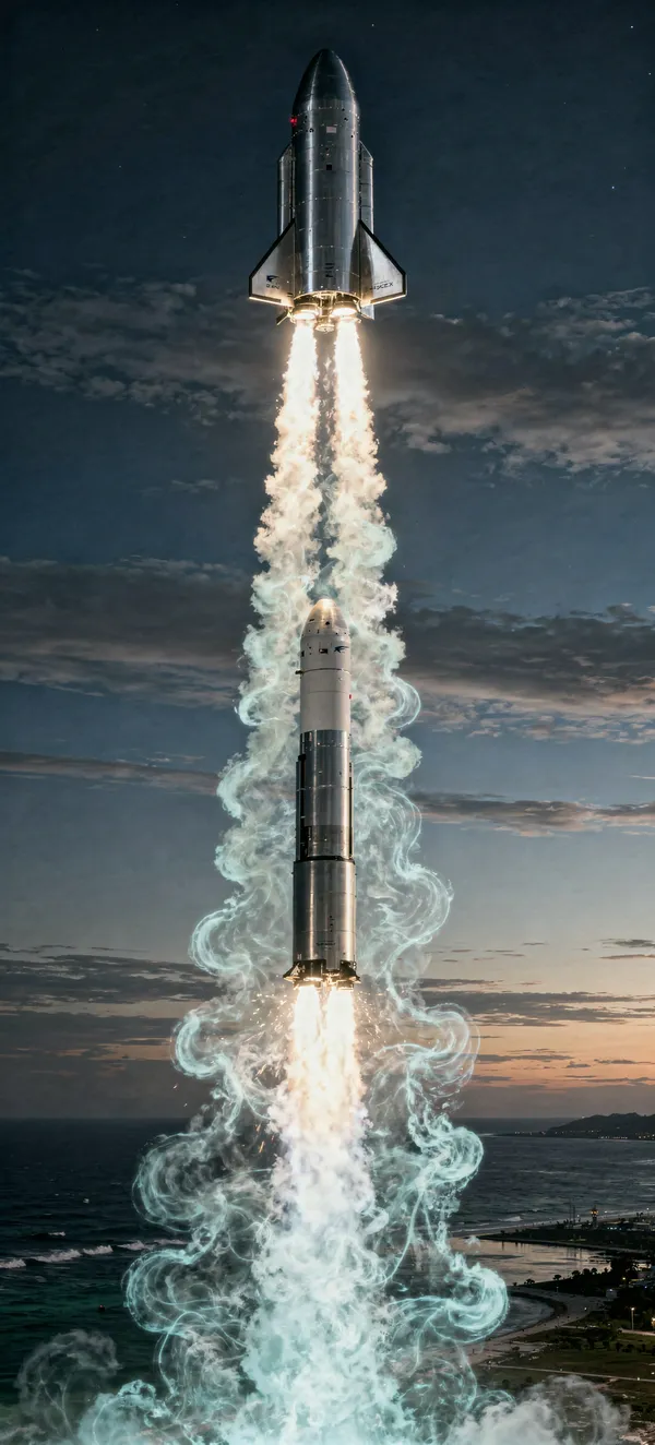 Starship Flight 14 Hot Staging