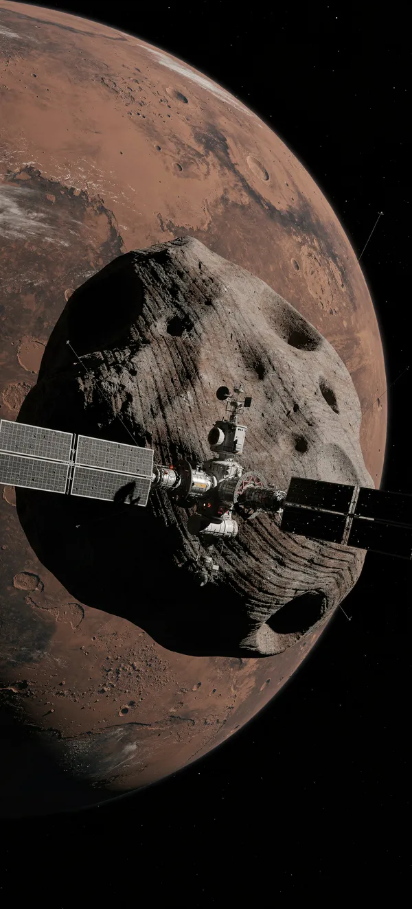MMX Mission: Spacecraft Approaching Phobos