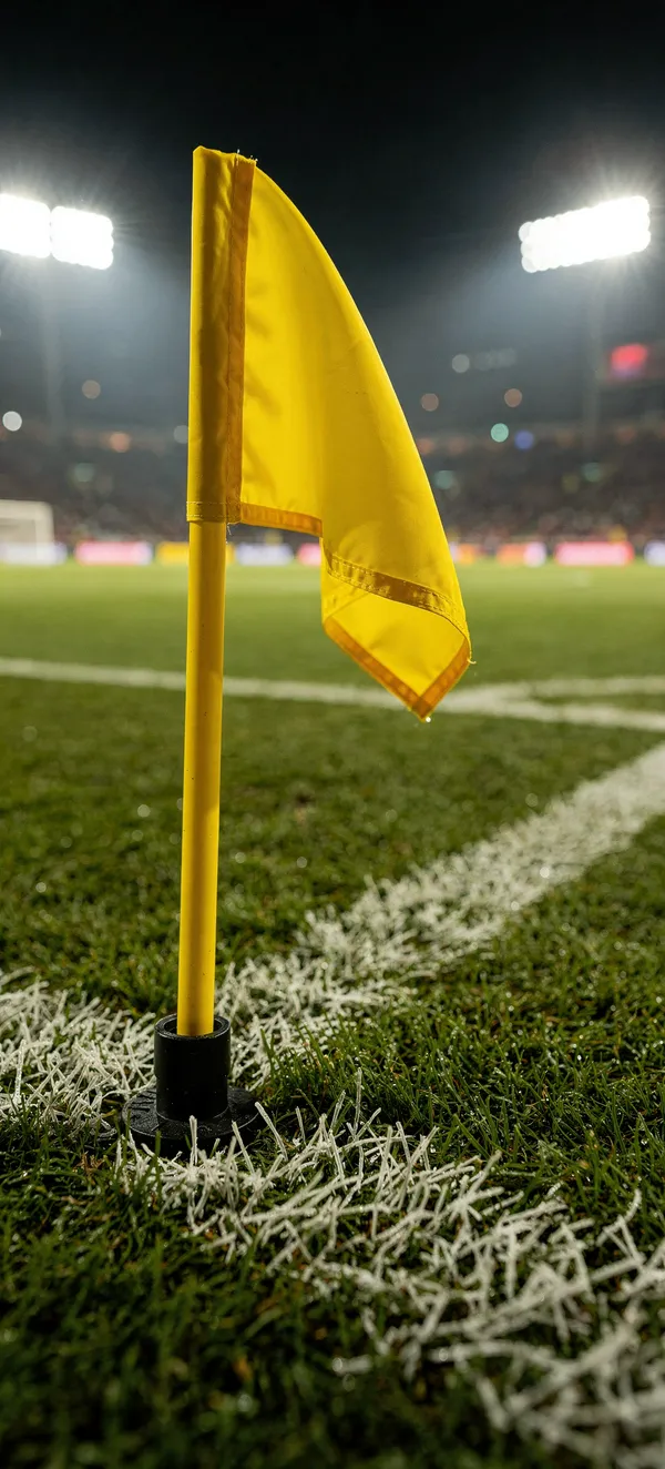 Night Football Stadium Corner Flag