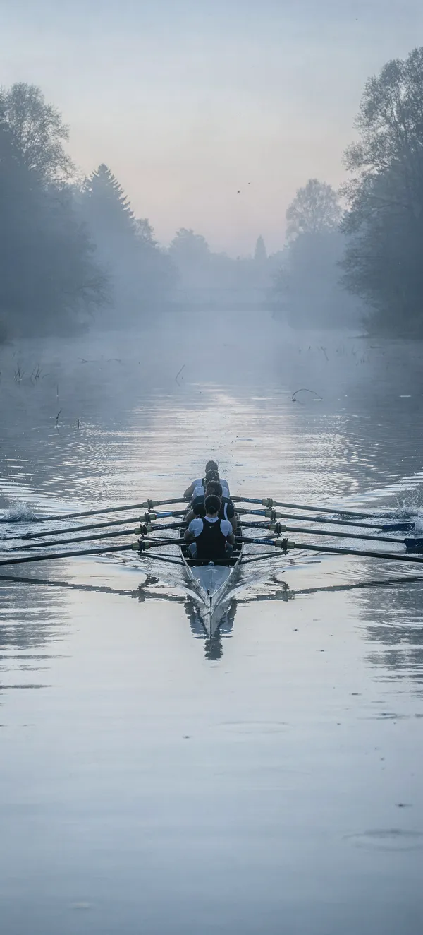 Rowing Crew Morning Mist