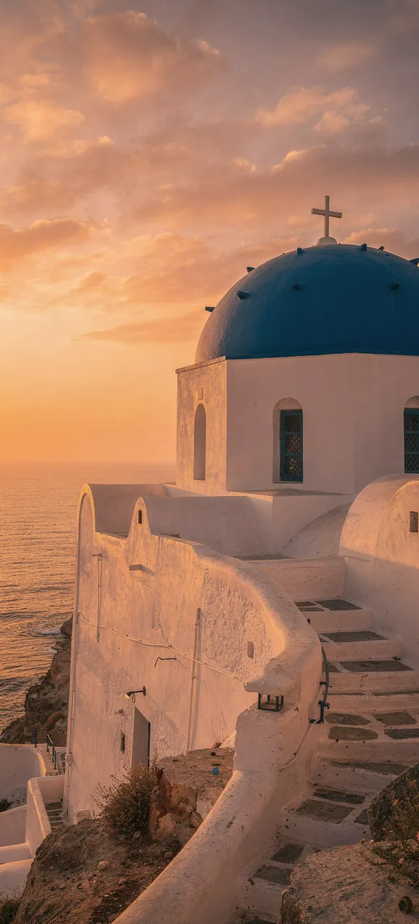 Greek Sunset Church