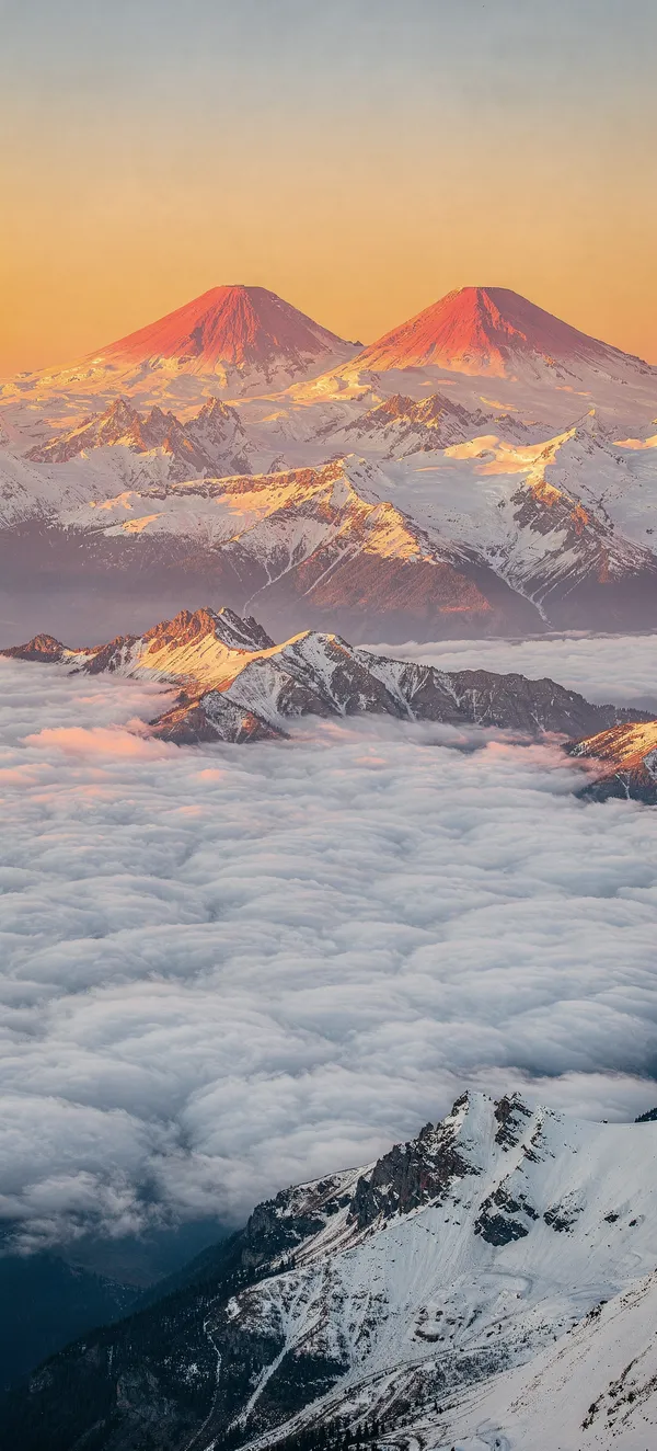 Mount Elbrus Alpine Sunset