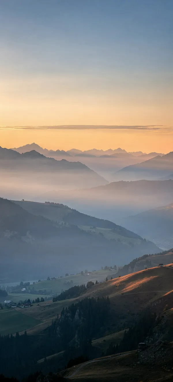 Mountain Valley Sunset — Home screen