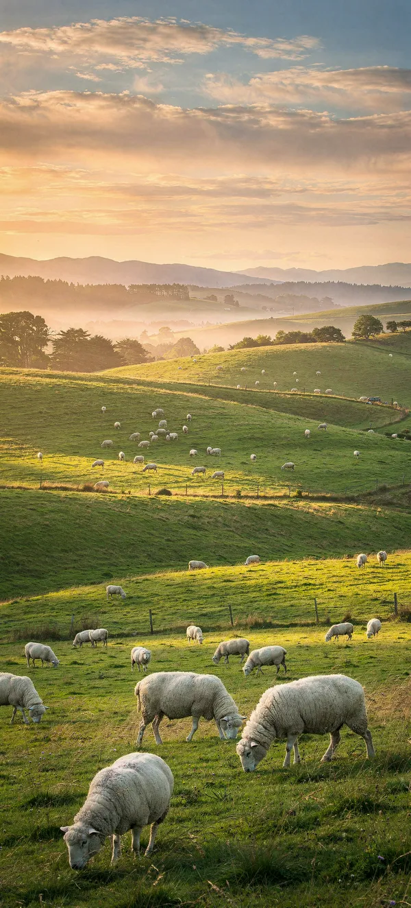 New Zealand Sunset Pasture
