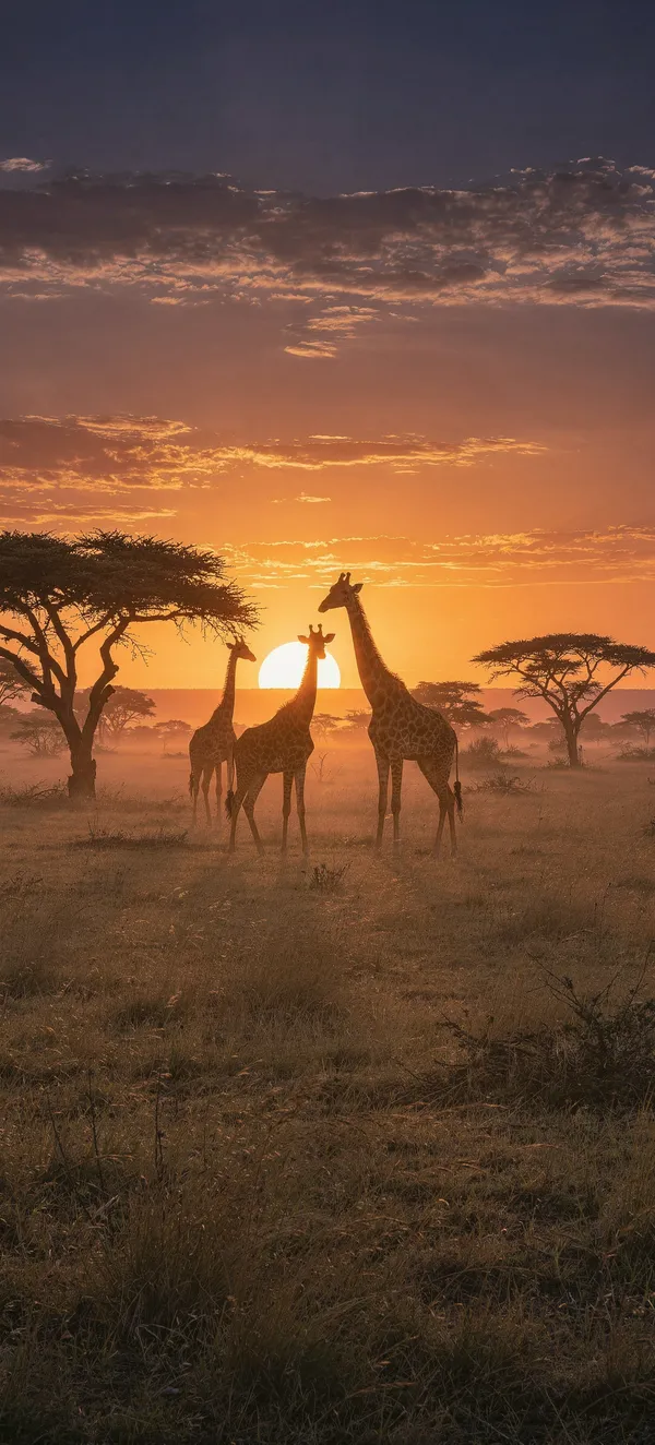 Serengeti Sunset Giraffe