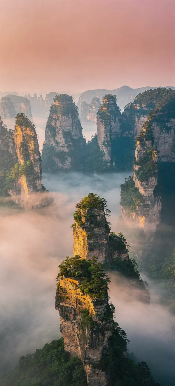 Zhangjiajie Sunset Pillars