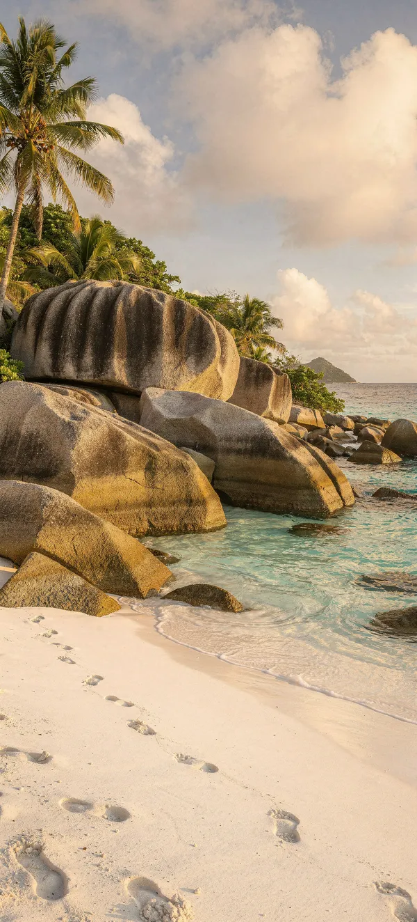 Tropical Beach Granite Boulders