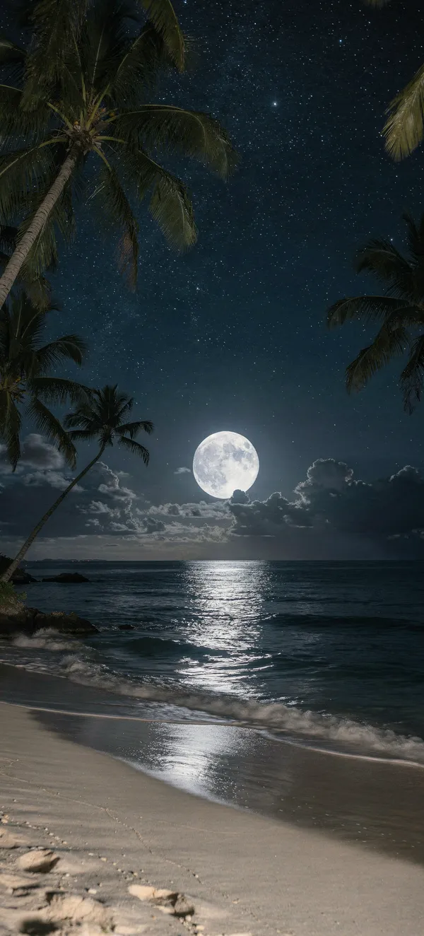 Moonlit Tropical Beach