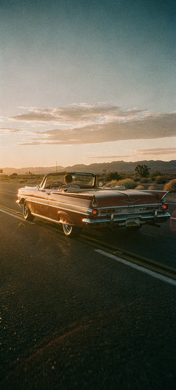 Vintage Convertible Sunset