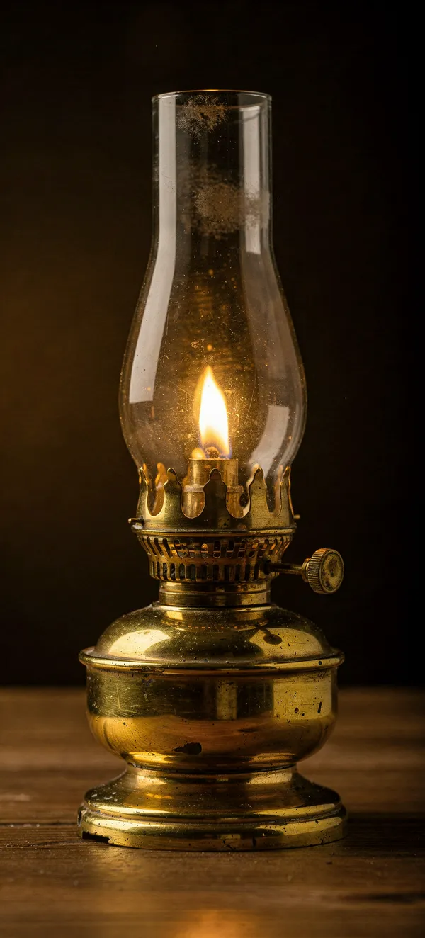 Vintage Brass Kerosene Lamp