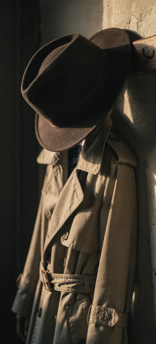 Vintage Fedora & Trench Coat