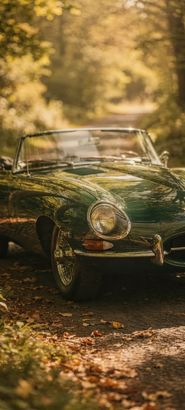 Vintage Jaguar E-Type Roadster — phone wallpaper