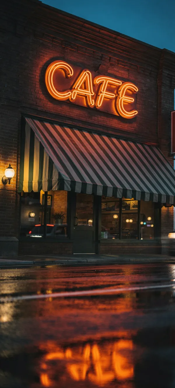 Vintage Neon Cafe Sign