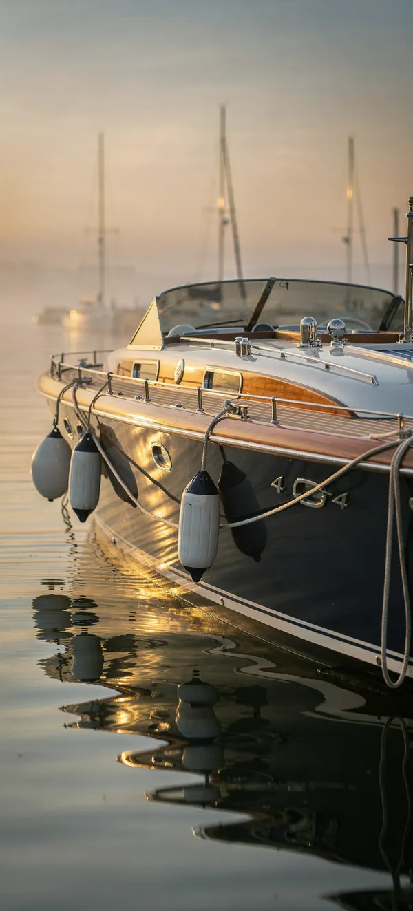 Vintage Riva Yacht at Golden Hour