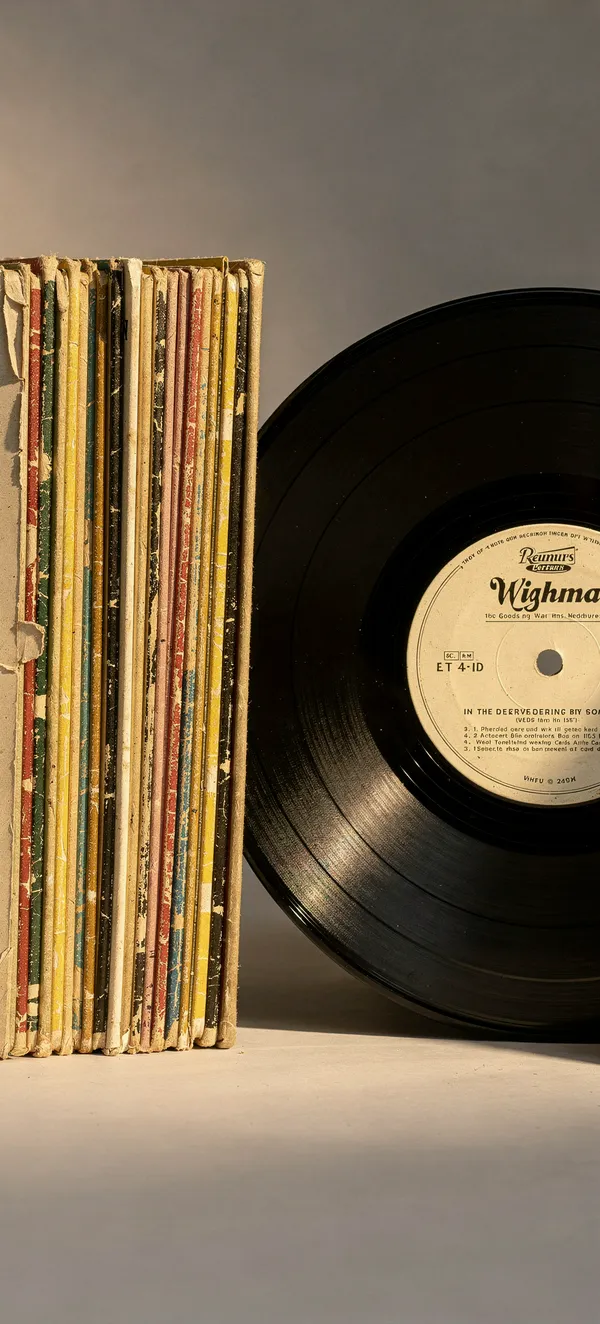Vintage Vinyl Records Stack